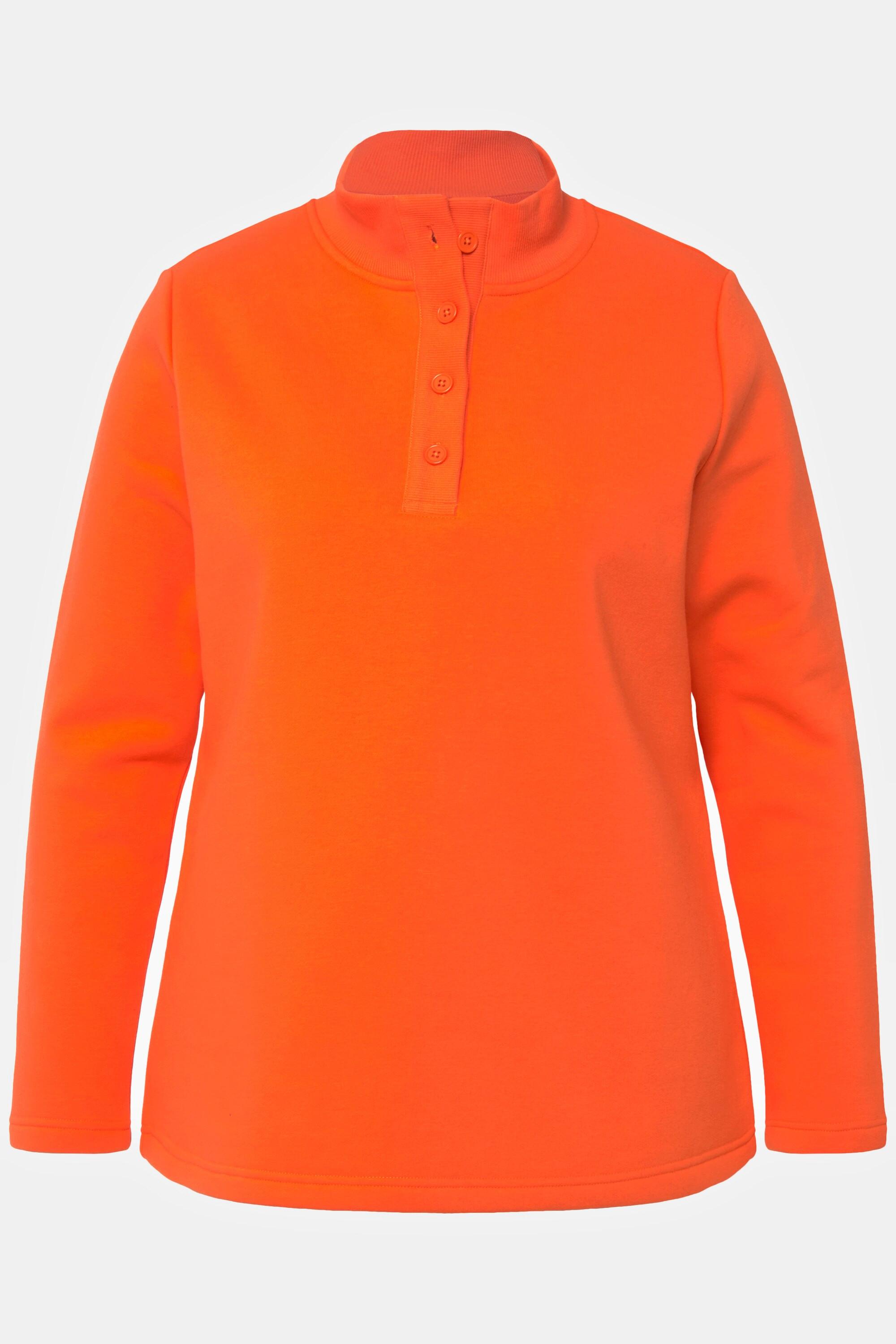 Ulla Popken Felpa Collo Alto Maglia Bottoni Maniche Lunghe  