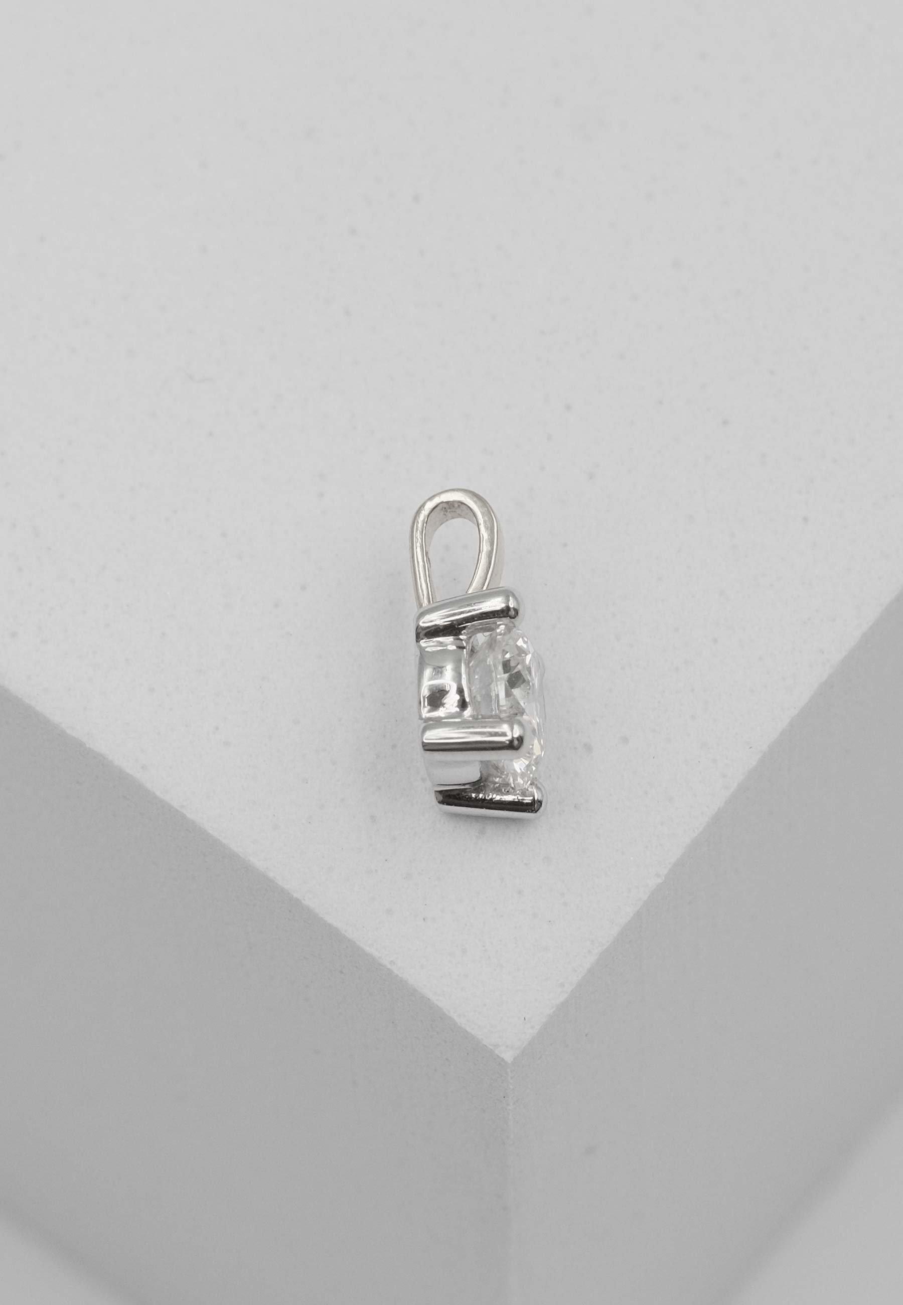 MUAU Schmuck  Solitär Anhänger 4-Griff-Fassung Weissgold 750 Diamant 0.50ct. 9x6mm 