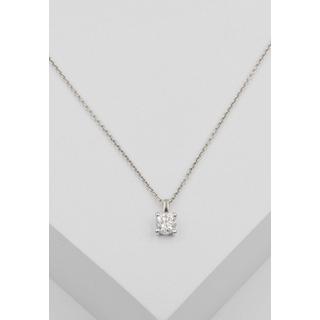 MUAU Schmuck  Pendentif solitaire serti 4 griffes or blanc 750 diamant 0.50ct. 9x6mm 