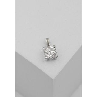 MUAU Schmuck  Pendentif solitaire serti 4 griffes or blanc 750 diamant 0.50ct. 9x6mm 