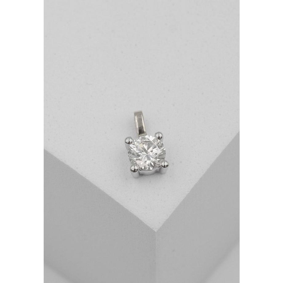 MUAU Schmuck  Solitär Anhänger 4-Griff-Fassung Weissgold 750 Diamant 0.50ct. 9x6mm 