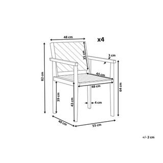 Beliani Set mit 4 Stühlen aus Akazienholz Klassisch BARATTI  