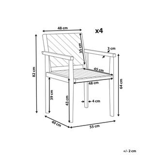 Beliani Set di 4 sedie da giardino en Legno d'acacia Classico BARATTI  