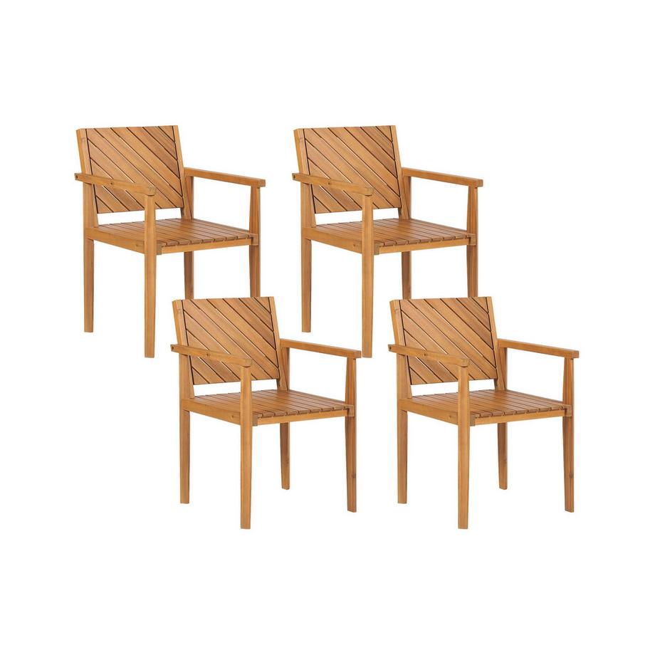 Gartenstuhl 4er Set aus Akazienholz  BARATTI