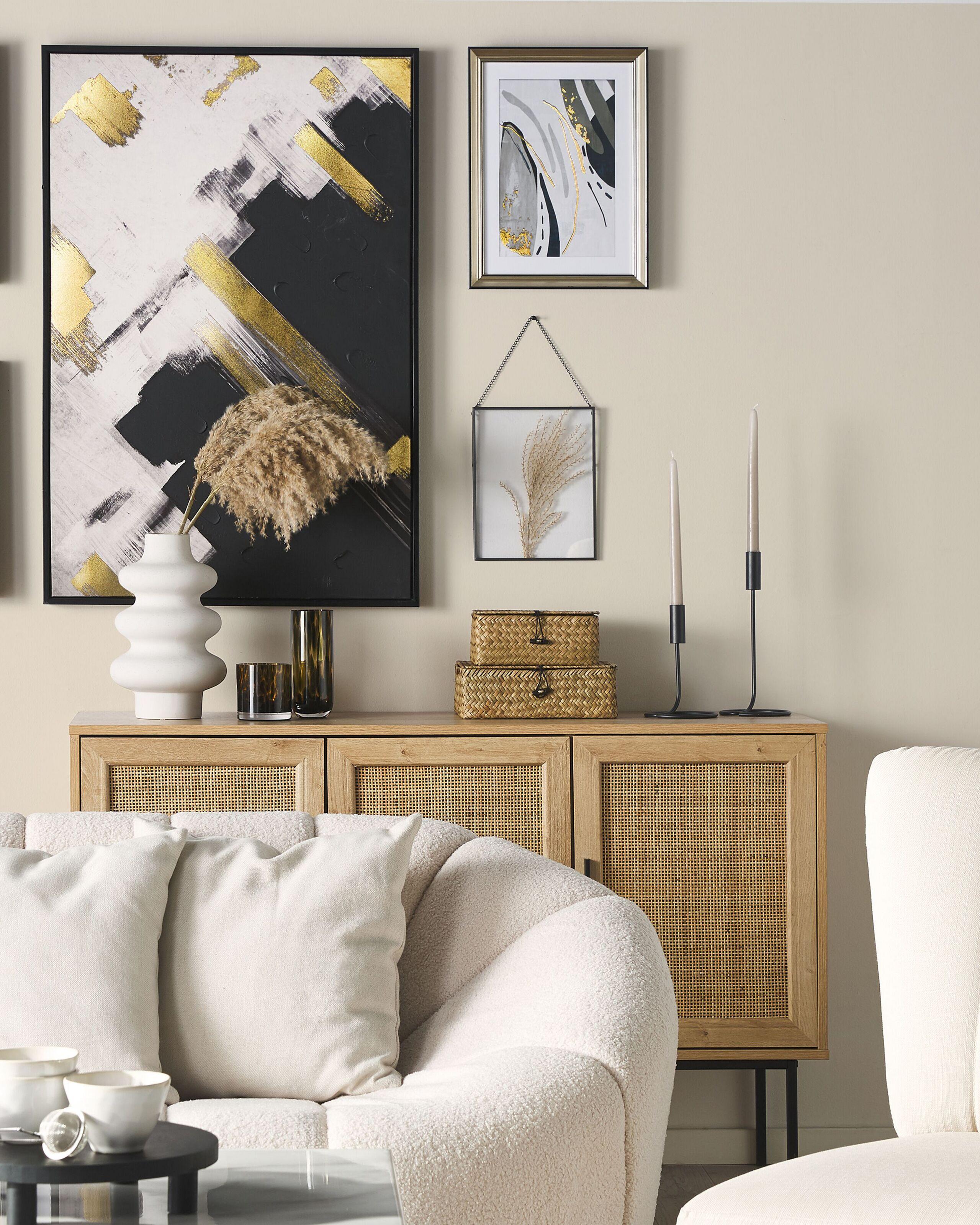 Beliani Wandbild mit Rahmen aus Papier Modern HIDMO  