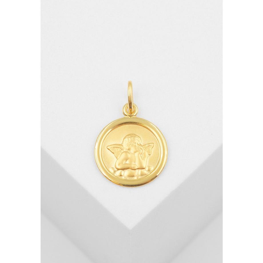 MUAU Schmuck  Anhänger Schutzengel Gelbgold 750, 17x12mm 