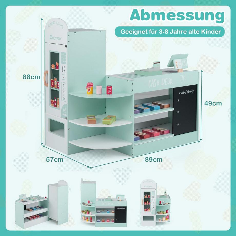 Northix  Set da gioco per bambini con supermercato e POS 