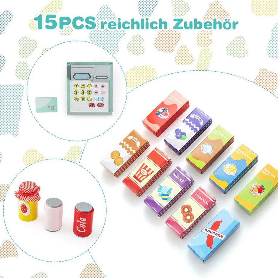 Northix  Set da gioco per bambini con supermercato e POS 