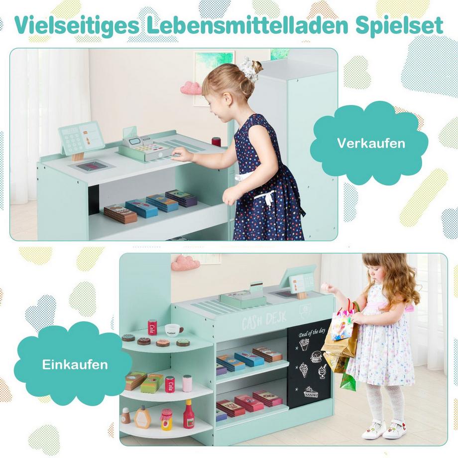 Northix  Set da gioco per bambini con supermercato e POS 