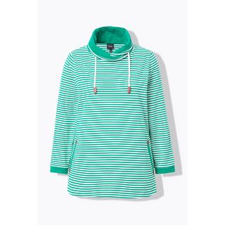 Ulla Popken  Sweatshirt, Ringel, Classic, Stehkragen, Langarm 