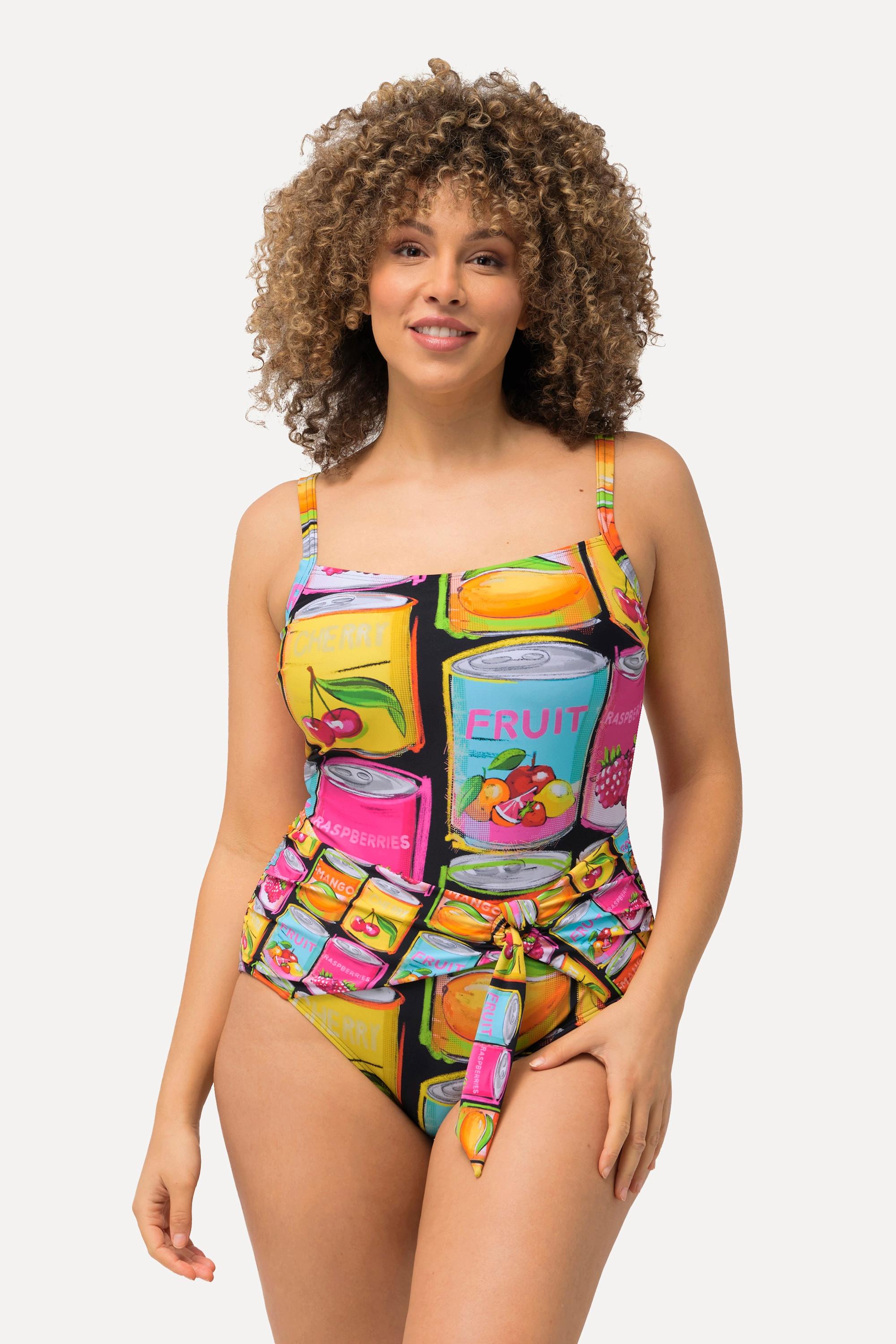 Ulla Popken  Costume da bagno con frutta in scatola, coppe morbide e materiale riciclato 