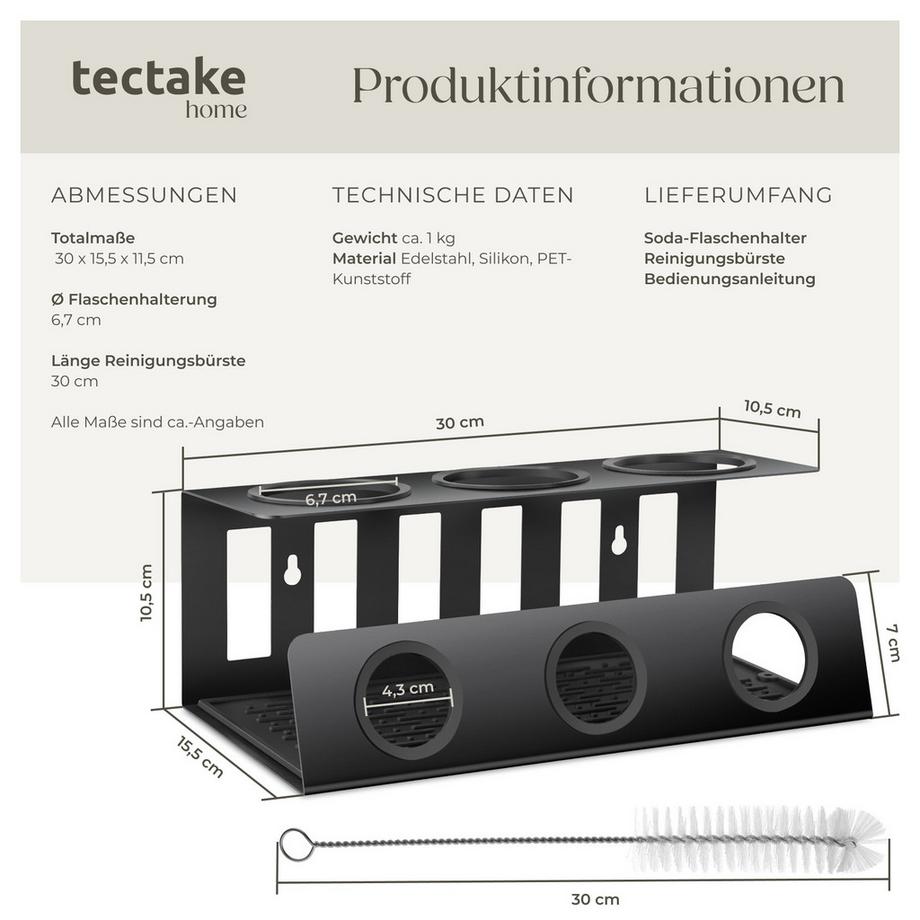 Tectake Porte-bouteilles TRISO pour 3 bouteilles  