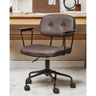 Beliani Chaise de bureau en Cuir PU Rétro ALGERITA  