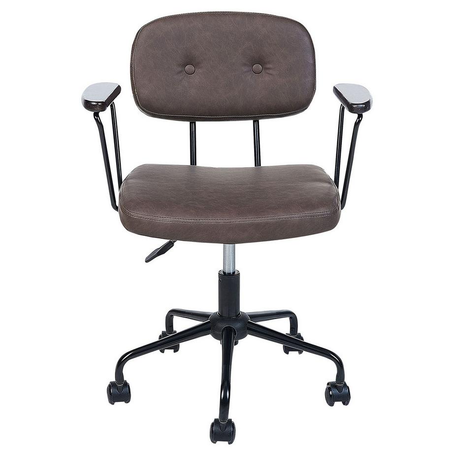 Beliani Schreibtischstuhl aus Kunstleder Retro ALGERITA  