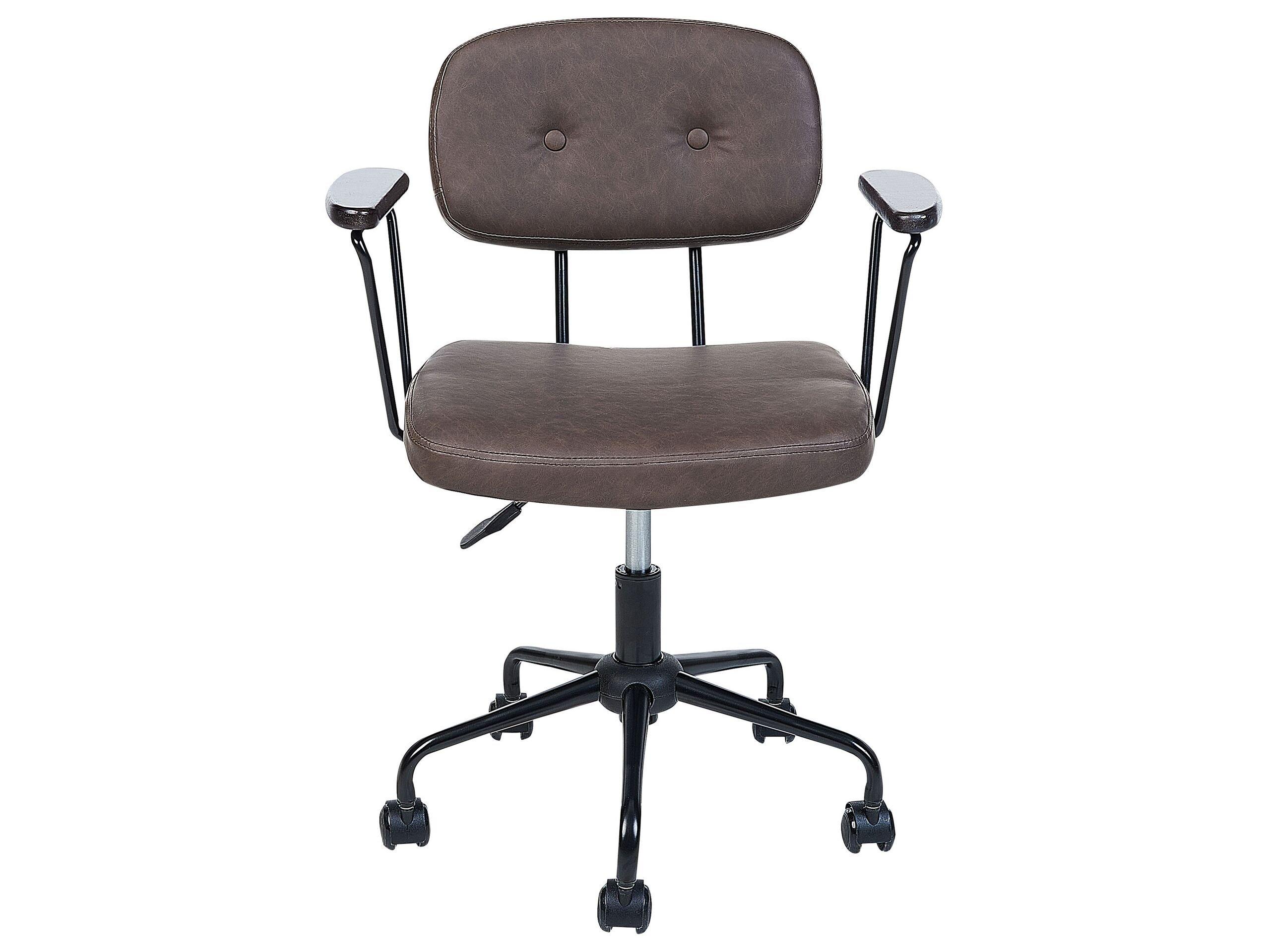 Beliani Chaise de bureau en Cuir PU Rétro ALGERITA  