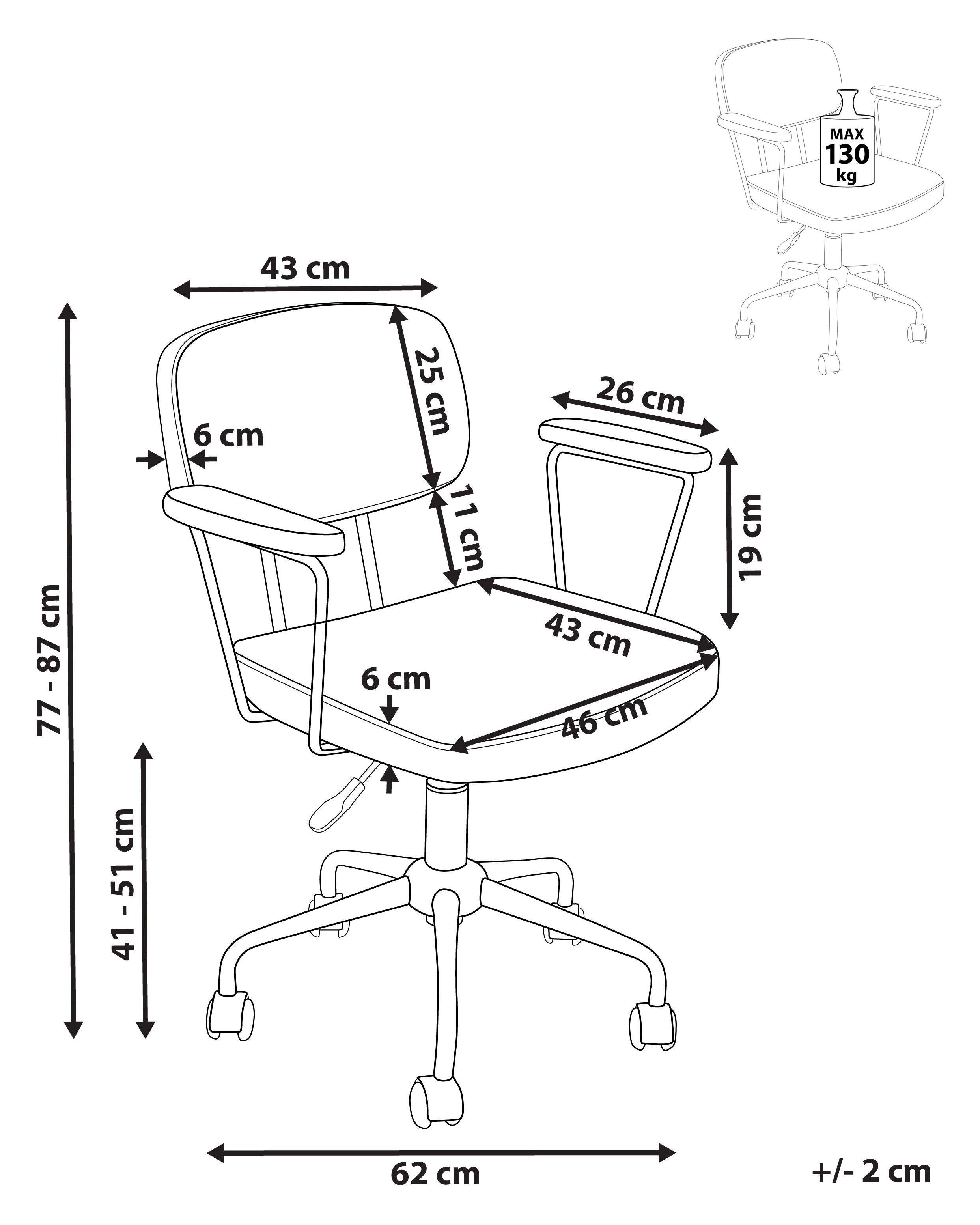 Beliani Chaise de bureau en Cuir PU Rétro ALGERITA  