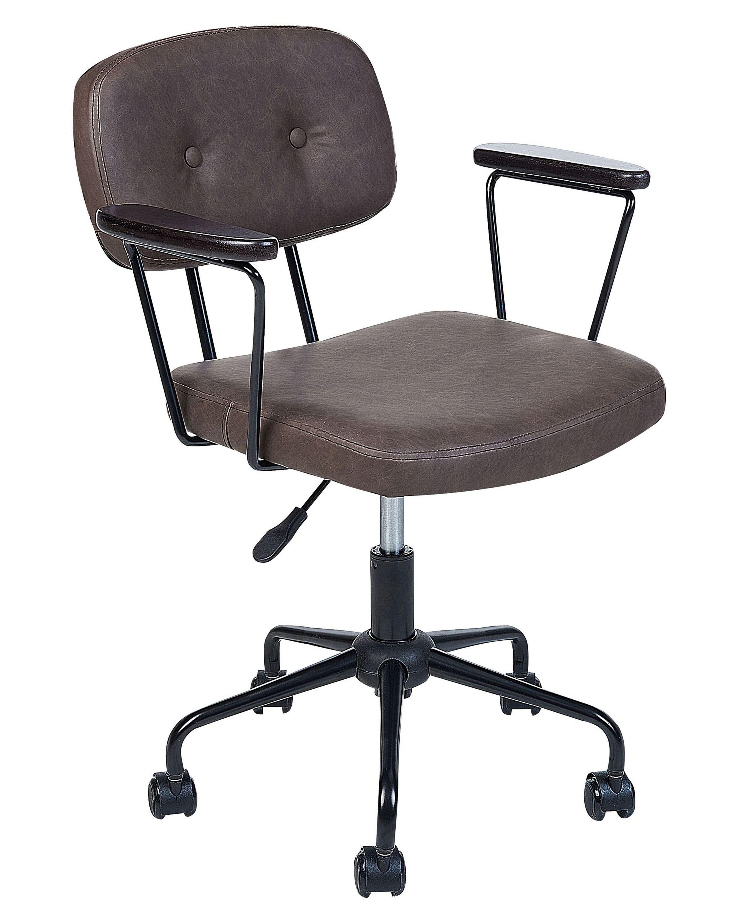 Beliani Chaise de bureau en Cuir PU Rétro ALGERITA  