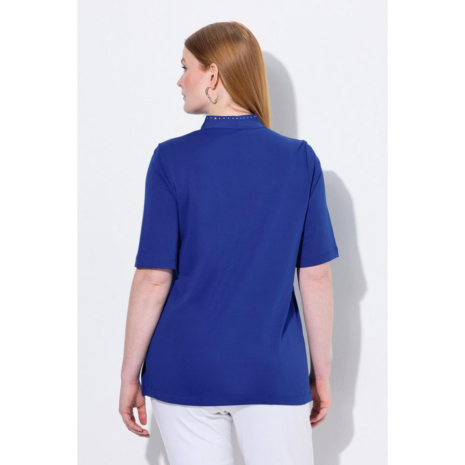 Ulla Popken T-Shirt Linea A Collo Alto Mezza Manica  