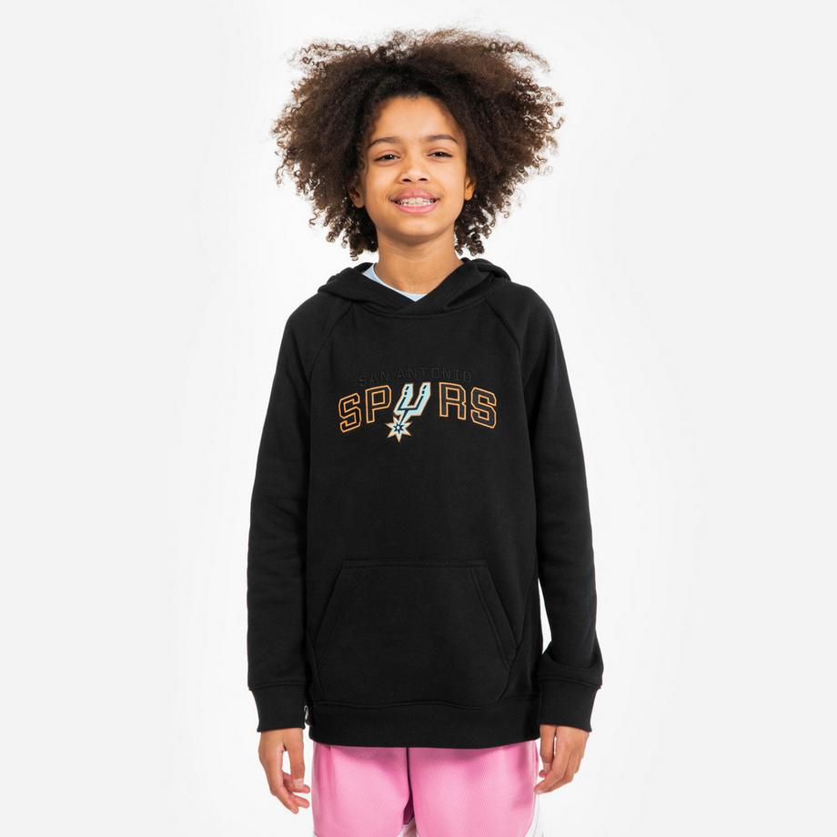 TARMAK  Sweat-shirt - Kids' Hoodie 900 NBA San Antonio Spurs - Black 