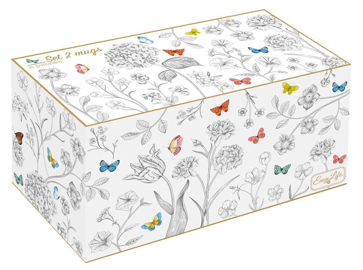 Easy Life 2er-Set Tassen Fleurs et Papillons  