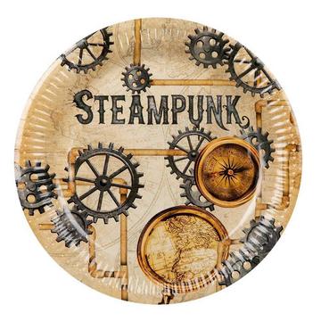 Steampunk WegwerfTeller, Pappe 8erPack