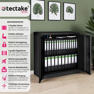 Tectake Armadio portadocumenti con 3 scomparti 90 x 40 x 90 cm  