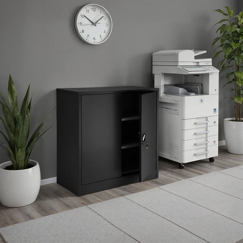 Tectake Armoire de classement en métal  en acier lâqué époxy  