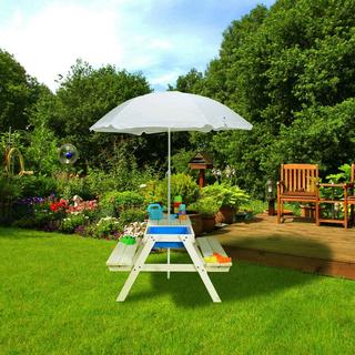 B2X Coin salon blanc pour enfants Bois avec parasol  
