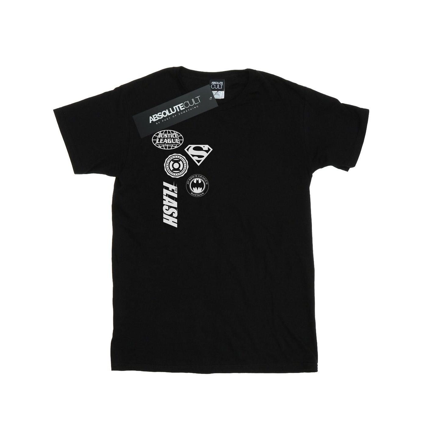 Image of Justice League Icons Cluster Tshirt Mädchen Schwarz 140/146
