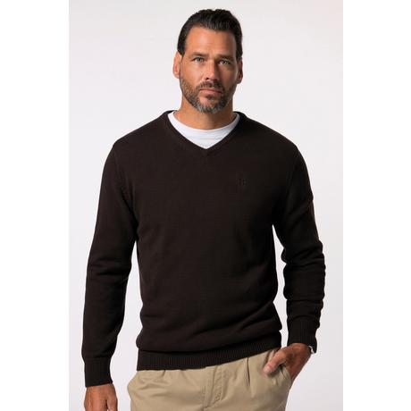 JP1880  Pullover basic in cotone con scollo a V 