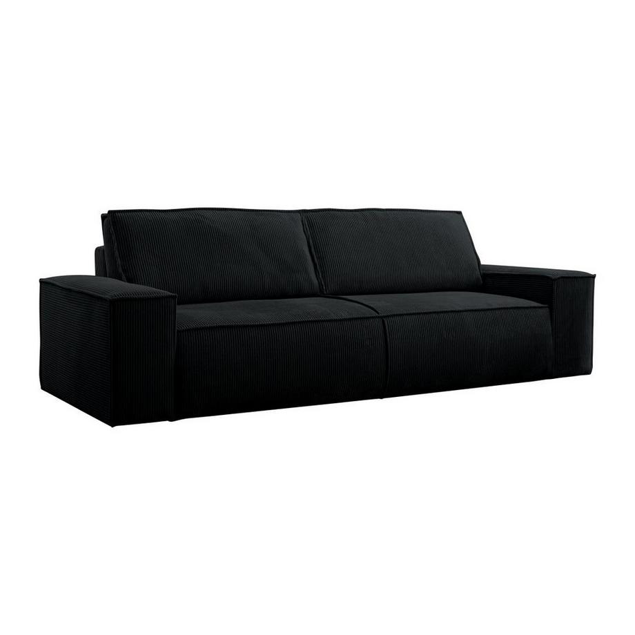 PASCAL MORABITO Schlafsofa 4-Sitzer - Cord - Schwarz - AMELIA  