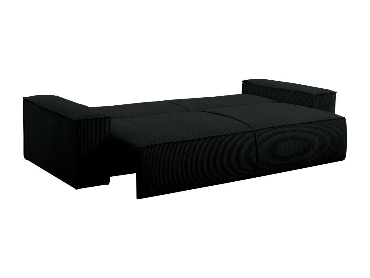 PASCAL MORABITO Divano letto 4 posti in Velluto a coste Nero - AMELIA  