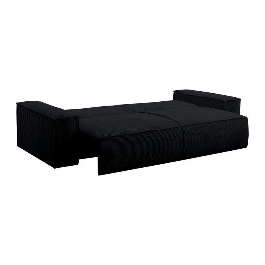 PASCAL MORABITO Schlafsofa 4-Sitzer - Cord - Schwarz - AMELIA  