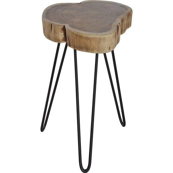 Image of Beistelltisch aus einem massiven6cm dicken Akazien Stamm mit Stahlgestell Beistelltisch aus einem massiven6cm dicken Akazien Stamm mit Stahlgestell