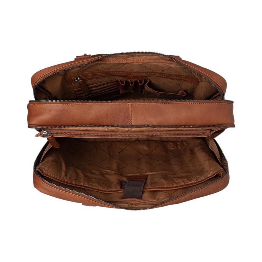Chesterfield Boston Sacoche pour ordinateur portable Cognac Cuir  