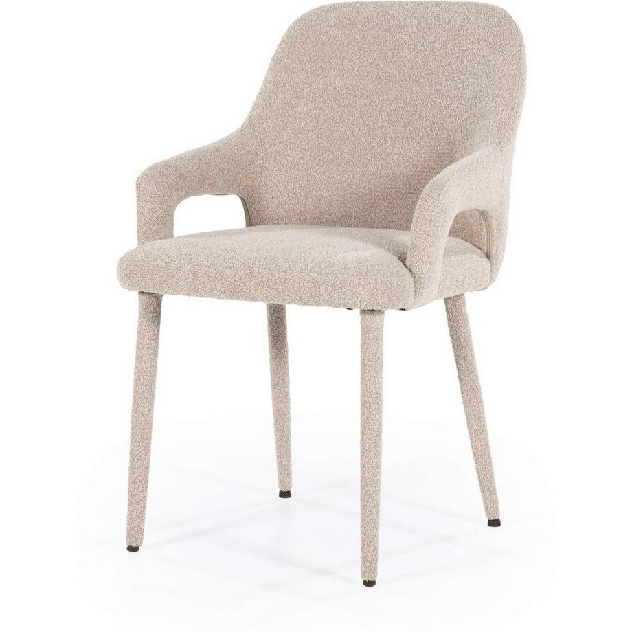 Chaise avec accoudoirs Fika taupe