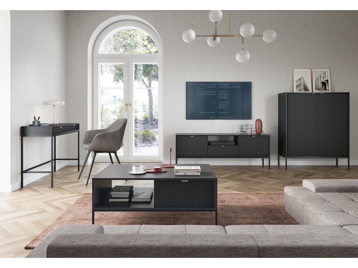 Vente-unique Console con 2 cassetti Nero LIOUBA  