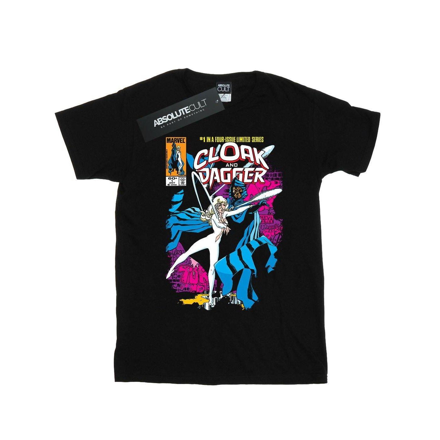 Image of Cloak And Dagger Comic Cover Tshirt Jungen Schwarz 116