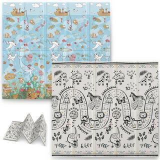 B2X Tapis de jeu pliable 200 x 180 x 1 cm Nukido NK-340 Ocean Safari  