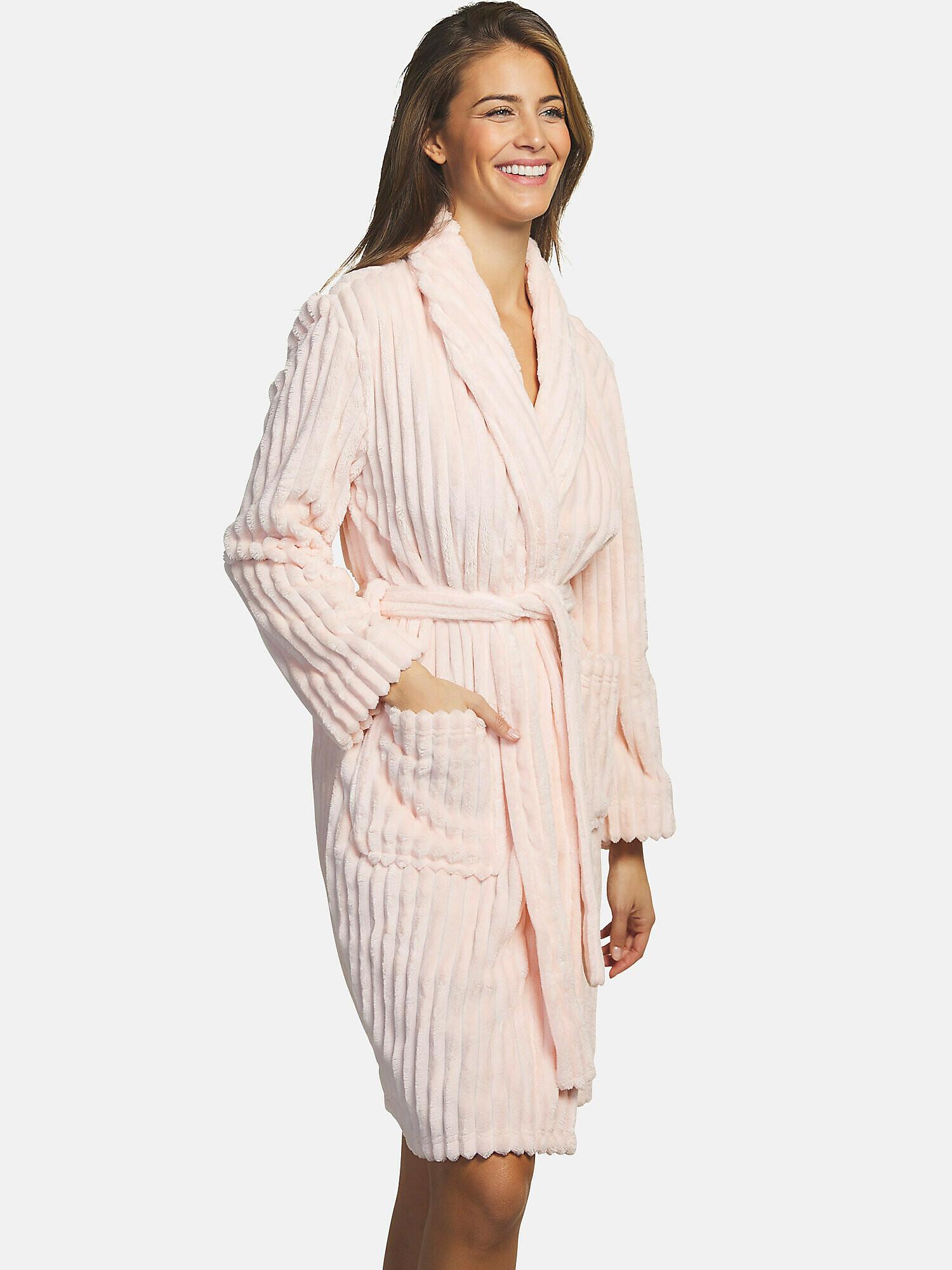 Image of Morgenmantel Mit Langen Ärmeln Supersoft Damen Altrosa M/L