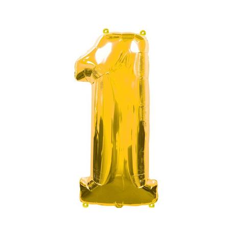 amscan  Zahlen Gold Folienballon Nummer 1 Gold (86cm) 