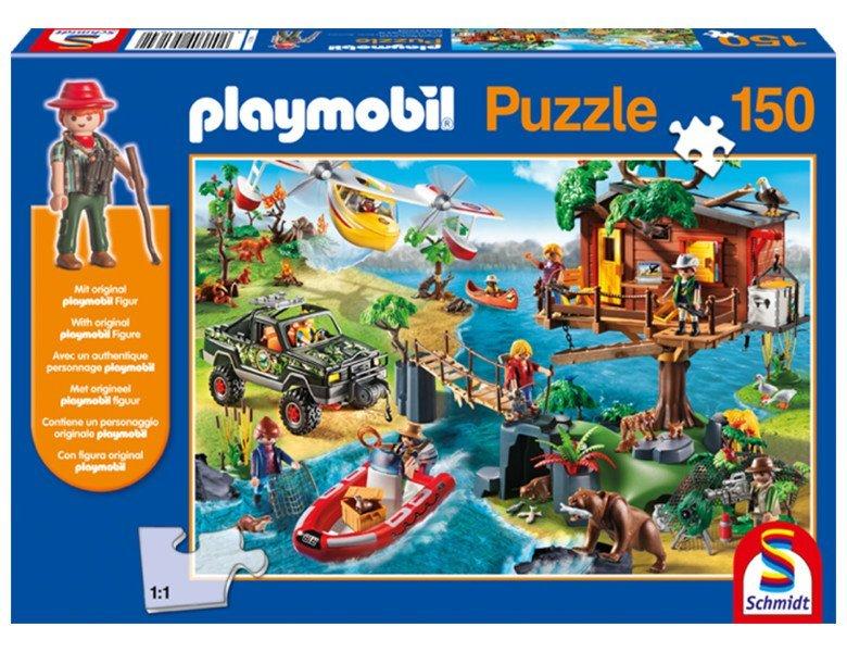 Schmidt  Puzzle Baumhaus inkl. Playmobil-Figur (150Teile) 