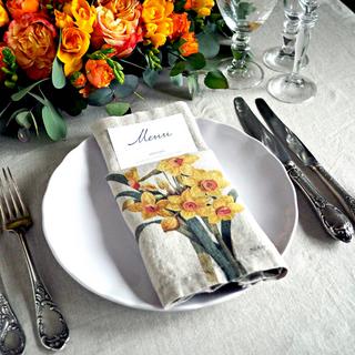 Linoroom 6er-Set Gartenblumen-Servietten  