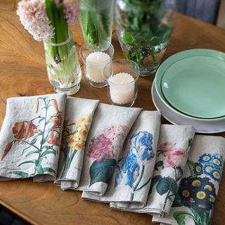 Linoroom 6er-Set Gartenblumen-Servietten  