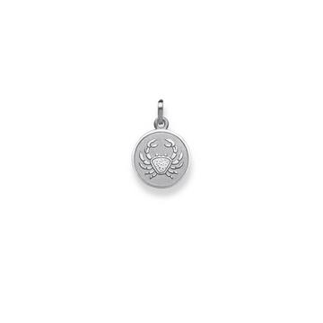 Pendentif signe du zodiaque crabe or blanc 750, 19x12mm