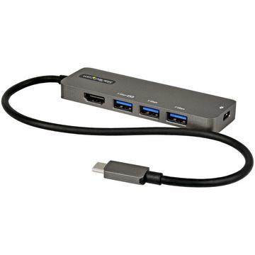 Adaptateur Multiport USB-C - Adaptateur USB-C vers HDMI 2.0b 4K 60Hz (HDR10), Alimentation 100W Passthrough, Hub 4 Ports USB 3.0 - Mini Dock USB Type-C - Câble Intégré 30cm