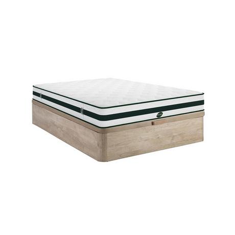 Vente-unique Ensemble 160 x 200 cm sommier coffre naturel clair + matelas naturel ressorts ensachés 5 zones ép.24cm - AGATHE de NATUREA  