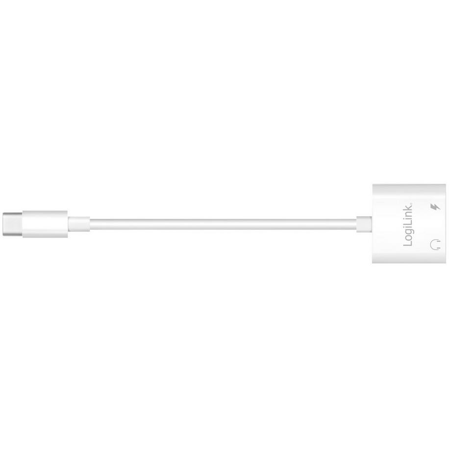 LogiLink  Adattatore USB-C con 1 porta audio, 1 porta USB-C PD 60W Bianco 