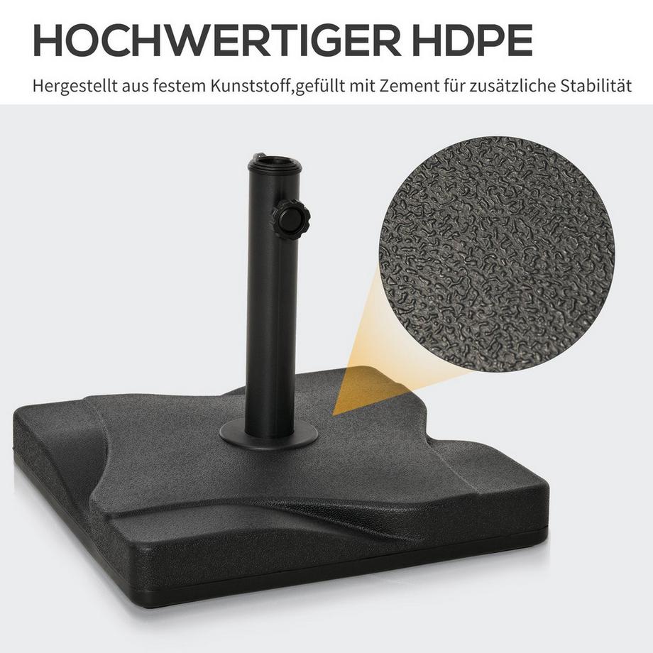 Northio Sonnenschirmständer 20 Kg Schirmständer Für Sonnenschirm Schirmstangen 30-38 Mm Sonnenschirmfuß Für Garten Terrasse Zement 41,5X41,5  