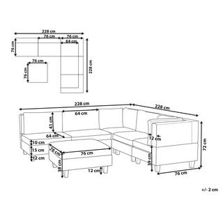 Beliani Ecksofa mit Ottomane aus Polyester Modern UNSTAD  